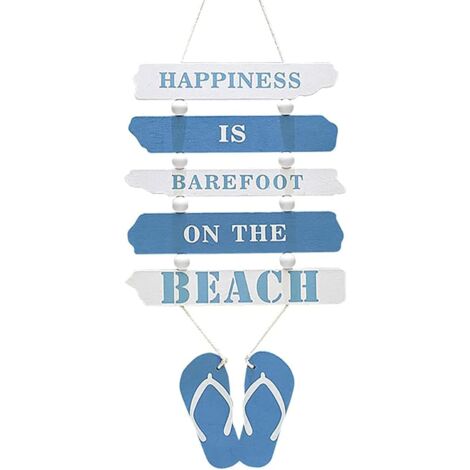 Infradito Di Legno Decorativo Nautico - Ornamento Da Parete Per Stile Mare