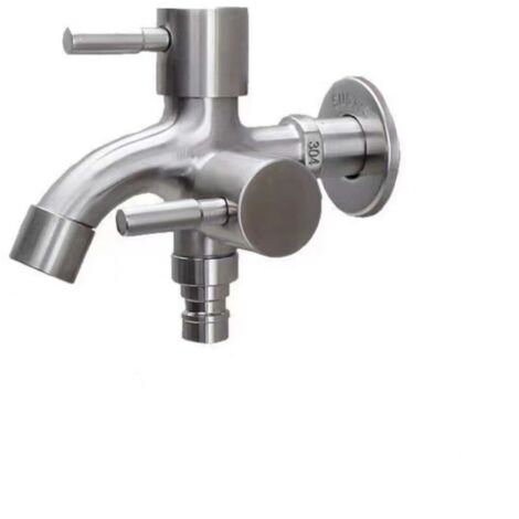 Rubinetto doppio da giardino con connettore antigelo -10 ℃, resistenza alle alte temperature 120 ℃ Valvola a sfera doppio rubinetto Rubinetto esterno Rubinetto acqua in ottone for giardino, casa e ind