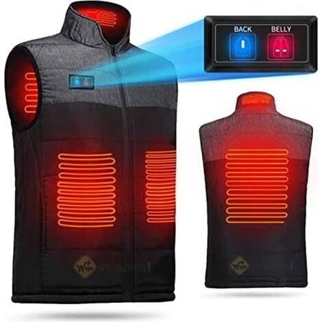 Chaleco Calefactor Eléctrico EEIEER - Batería 10000 MAh, USB, 4 Zonas De Calor, Talla XL Unisex