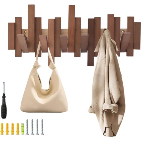 Perchero De Pared Para Colgar Abrigos Sombreros Y Llaves Marrón
