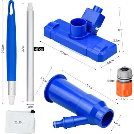 Pértiga 4 Secciones 147cm Pértiga Telescópica Limpieza - Acero Inoxidable, 147 Cm, 4 Secciones, Universal Acero Inoxidable 147cm