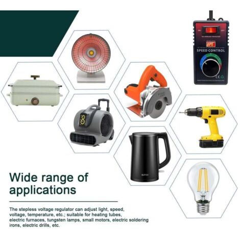 Regulador De Velocidad 230V Para Motores - Controlador Frecuencia 4000W, Enchufe UE, Ajuste Voltaje 0-220V AC