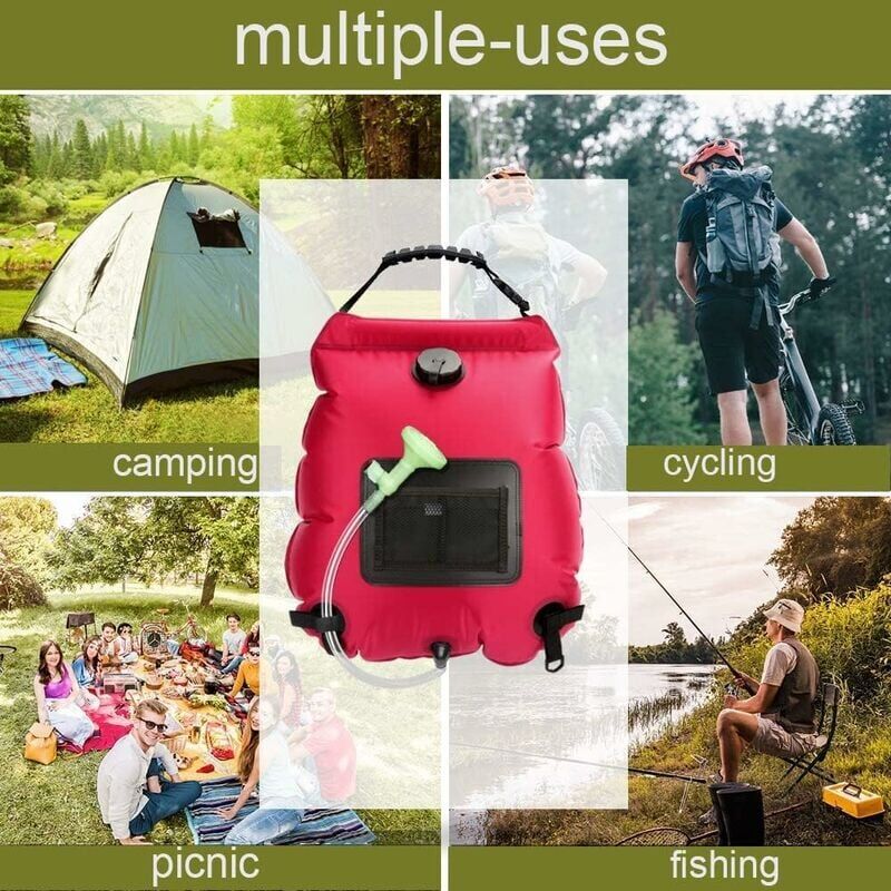 Douche Solaire Portable 40L – Sac De Douche Camping, Chauffe-eau Solaire Pour Randonnée Et Voyage