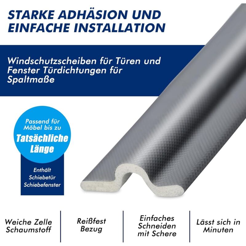 SAL 5m Joint D'tanchéité Pour Fenêtres Et Portes, Bande Adhésive Anti-Moustiques, Réduit Le