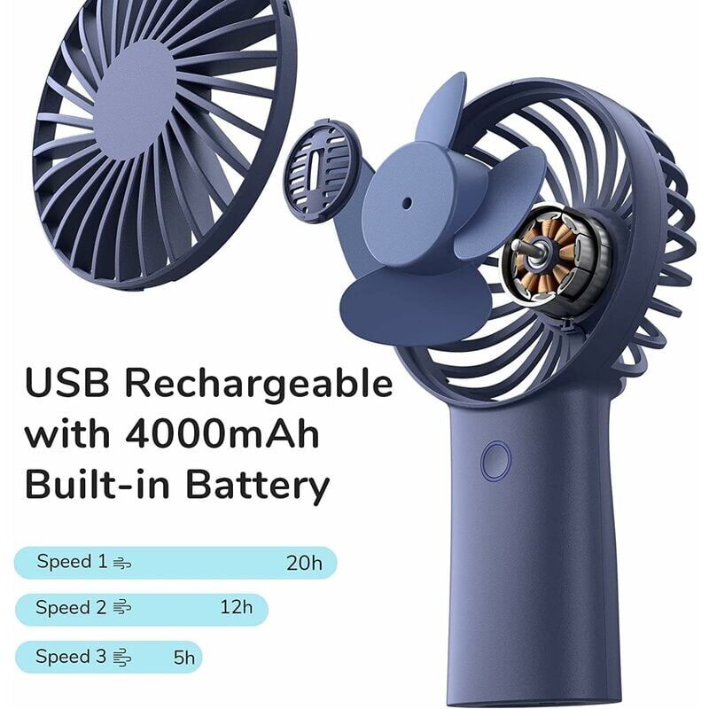 Mini Ventilateur Portable TENRIO – Rechargeable Main – Neuf