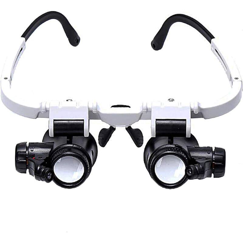 Lunettes Loupes LED Pour Travaux Précis – Bandeau Grossissant 10x, 15x, 20x, 25x, Pour Bijoutiers, Horlogers