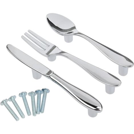 3pcs couteau cuillère fourchette armoires de cuisine tiroir placard Pull manches boutons (1/5)