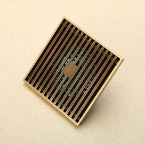 Square Bathroom Shower Drain Floor Drain Trap Grate Waste Strainer Wire Floor Drains Antique Brass