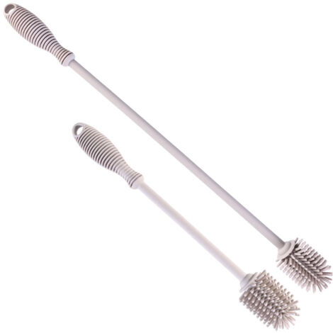 Goupillon Nettoyage Bouteilles Silicone - Long Manche Inox Pour Tasses, Gourdes, Biberons