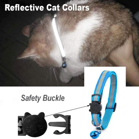 Colliers pour chat à dégagement rapide, colliers réfléchissants pour chat avec cloches et dégagement de sécurité, réglable de 8 à 12 po pour s'adapter à tous les chats domestiques (lot de 12)