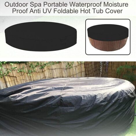 Couverture De Bain à Remous étanche Extérieur Portable Patio Rond Gonflable Bain à Remous Couverture De Spa Protecteur Baignoire Piscine Housses Anti-poussière (Taffetas De (Le Noir