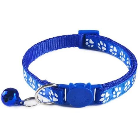 2 colliers de sécurité pour chat à dégagement rapide avec cloche, réglable de 19 à 32 cm, adapté à tous les chats domestiques (bleu/rouge).