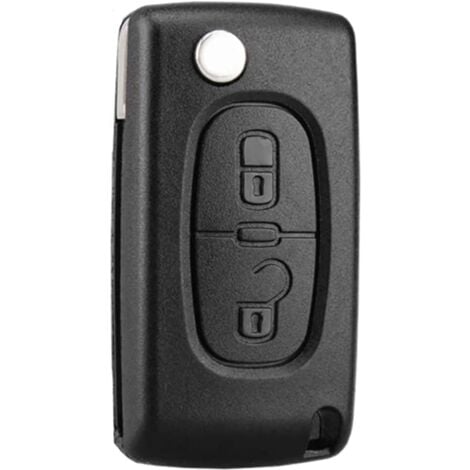 (2 Boutons, CE0536) 2 Boutons Coque Clé Compatible CE0536 clé à Rabat Pliable pour Peugeot 207 307 308 407 408 3008 5008 Citroen C2 C3 C4 C5 C6 C8