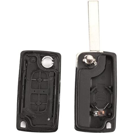 (2 Boutons, CE0536) 2 Boutons Coque Clé Compatible CE0536 clé à Rabat Pliable pour Peugeot 207 307 308 407 408 3008 5008 Citroen C2 C3 C4 C5 C6 C8