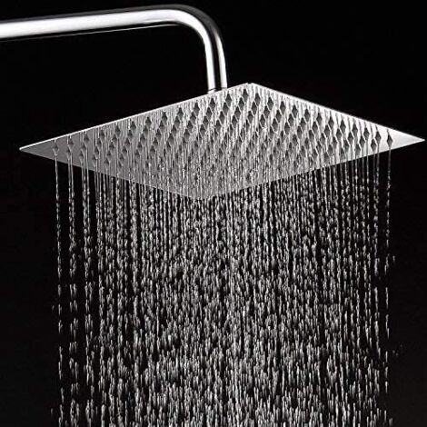 Douchette Carrée Inox Chromé Douchette, Douche Booster, Hammam, Baignoire (Carré 25cm) (1/5)