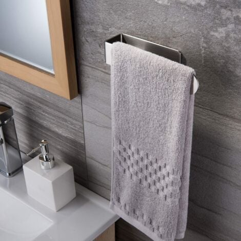 24cm4cm4.5cm Porte-serviettes auto-adhésif - Anneau porte-serviettes Porte-serviettes en acier inoxydable pour salle de bain