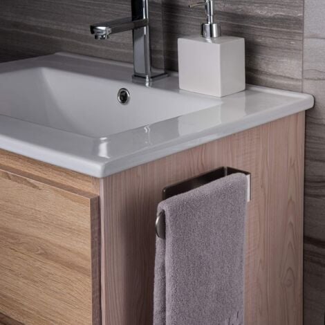 24cm4cm4.5cm Porte-serviettes auto-adhésif - Anneau porte-serviettes Porte-serviettes en acier inoxydable pour salle de bain