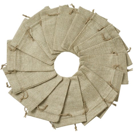 Sac Jute, Petite Pochette Tissu , Pochette Lin 100 PCS , Sac De Toile De Jute Pochon Dragees Sachet Lavande Mariage Petit Sachet Cadeau Pochette Cadeau Bijoux(100 PCS 13.5 x 9.5cm)