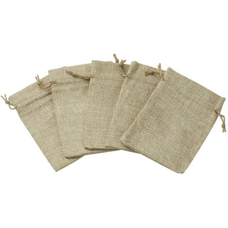 Sac Jute, Petite Pochette Tissu , Pochette Lin 100 PCS , Sac De Toile De Jute Pochon Dragees Sachet Lavande Mariage Petit Sachet Cadeau Pochette Cadeau Bijoux(100 PCS 13.5 x 9.5cm)