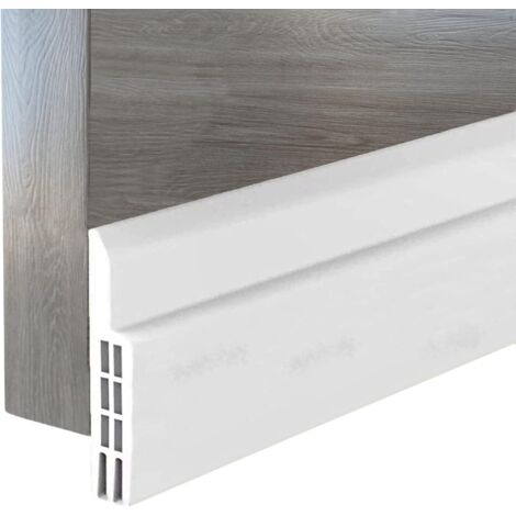 Bas de Porte Anti Froid, Isolant Porte Anti Bruit, Joint Porte Garage Calfeutrage Adhesif Isolant Silicone, Boudin de Porte Stop Froid Caoutchouc, Bande D'etanchéite Adhésif(Blanch) (1/5)