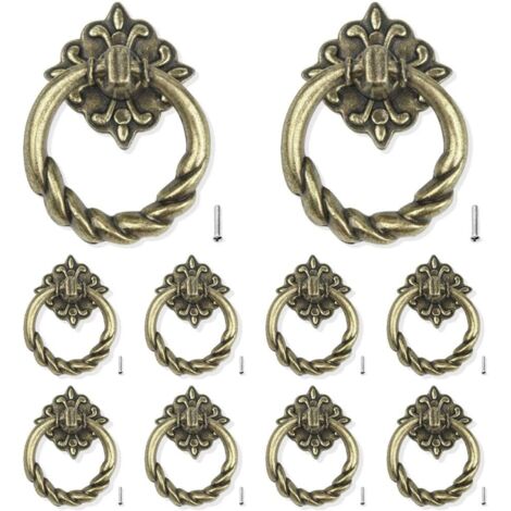 10 Pièces de Poignée de Porte Poignée de Tiroir de Porte Poignée de Tiroir Poignée d'armoire en Bronze pour Meubles de Cuisine Porte de Tiroir d'armoire (1/5)