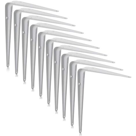 Supports d'étagères Londres, Supports d'étagères murales, Supports d'étagères pour livres, Supports d'étagères flottantes, Blanc, Lot de 10, (3 x 4 pouces) (1/5)