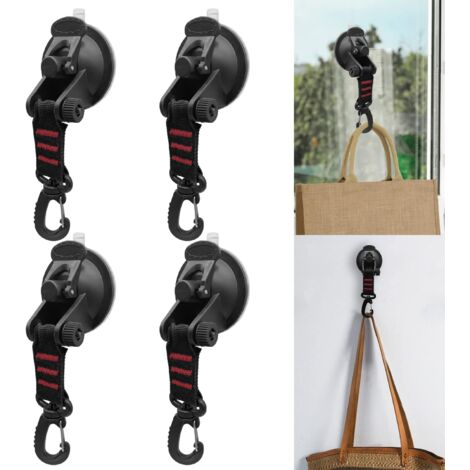 Lot de 4 Ancrage à Ventouse, Ventouse de Camping Forte Ventouse Voiture Ventouse avec Crochet pour Tentes Auvents Bâche de Camping Accessoire (1/5)