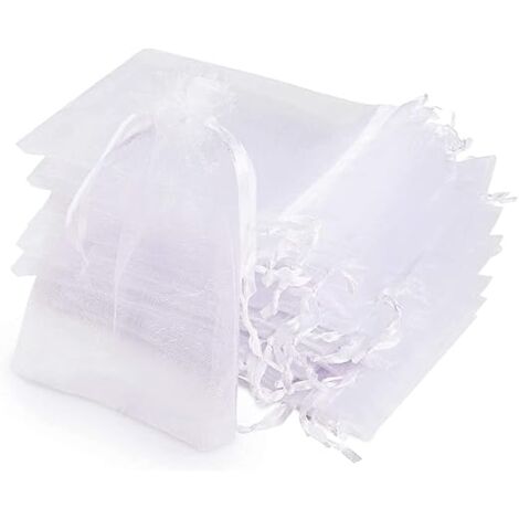 Lot De 50 Sachets Cadeaux Organza 15x20cm Avec Cordon Doré - Pour Mariage, Bijoux, Bonbons Et Fêtes