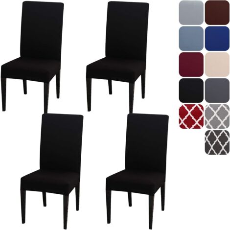 Housse de Chaise Extensible Lot de 4, Couverture Protecteur de Chaise Salle a Manger Universel Amovible Lavable Moderne Durable pour Maison Hotel Restaurant Fete Banquet Cuisine Decoration (1/5)