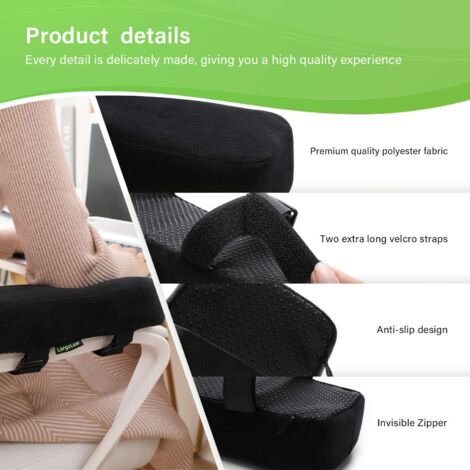 5CM Coussins d'accoudoir de Chaise Extra épais Oreiller de coude Soulagement de la Pression Chaise de Bureau Accoudoir de Chaise de Jeu avec Coussinets à mémoire de Forme