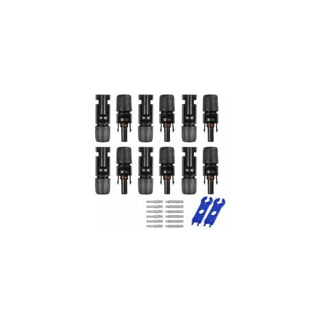 6 paires MC4 mâle/fem double anneaux Joint étanche Panneau solaire Connecteurs de câble (1/5)