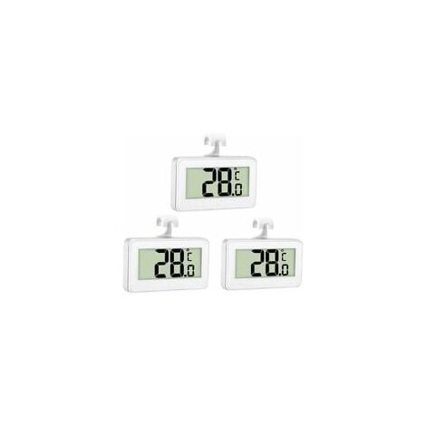 3X Thermomètre de Réfrigérateur Thermomètre Numérique Congélateur Thermomètre Refrigerateur Chambre Thermomètre Congélateur Imperméable avec Écran LCD avec Crochet pour Lecture de Température (1/5)
