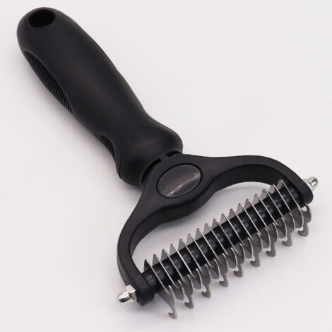 noir-Brosse Chien Brosse Chat, Peigne Déméloir Chien Professionnel et Brosse Chien Poil Long, Râteau de Toilettage pour Chien et Chat enlever le Sous-poil des Animaux de Compagnie (1/5)