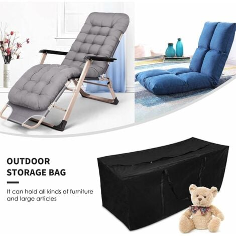 210D Oxford Tissu Grand Jardin Sac de Rangement Coussin Imperméable Meubles de Patio Sac de Rangement Léger Zippé Carry Case (1402540CM)
