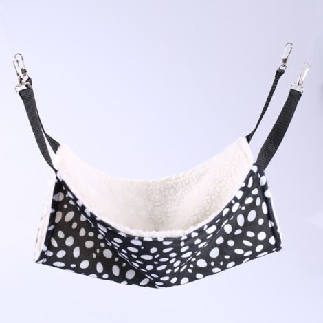 Hamac pour Chat Furet Rat Lapin Petit Chien ou Tout Autre Petit Animal de Compagnie Chaton Cage (S:27  27cm, Black & White)
