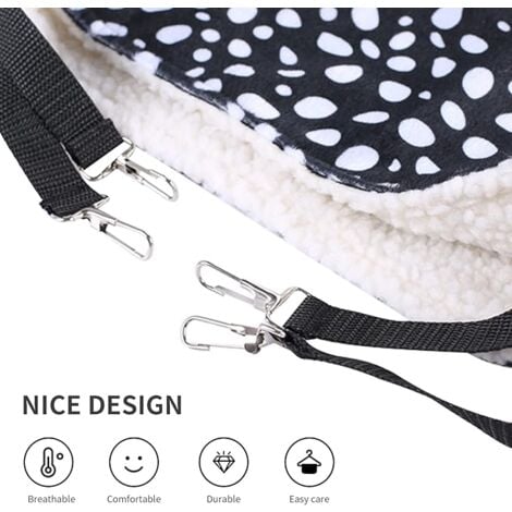 Hamac pour Chat Furet Rat Lapin Petit Chien ou Tout Autre Petit Animal de Compagnie Chaton Cage (S:27  27cm, Black & White)