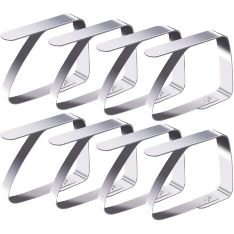 Lot de 10 pinces à nappe en acier inoxydable antidérapantes (4 cm x 10 pièces) (1/5)