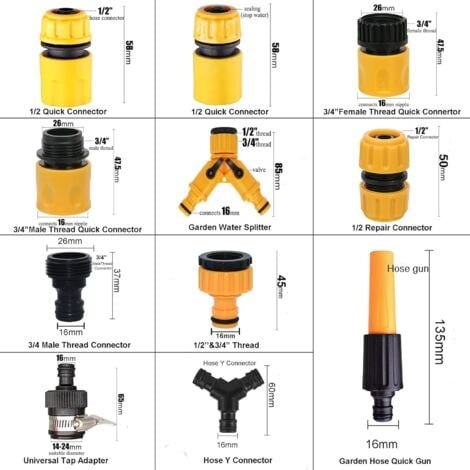 Lot De Connecteur De Raccord Tuyau D Arrosage Adaptateur Robinet