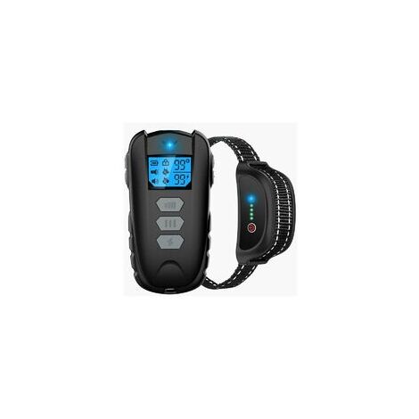 gris-Collier De Dressage Pour Chien Avec Telecommande De 1650 Pieds, Collier De Chien Etanche Ipx7 Avec Bip, Vibration, Choc, Reglable De 0 A 99 Niveaux De Vibration De Choc Pour Petits (1/5)