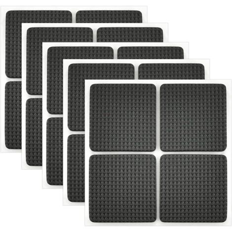 20Pcs Patin Antiderapant Caoutchouc Tampon Caoutchouc Adhesif Patin Feutre Adhésif Patin de Meubles Adhésif pour la Protection des Carreaux, Tables, Planchers de Bois 4.2 x 4.2cm (Noir) (1/5)
