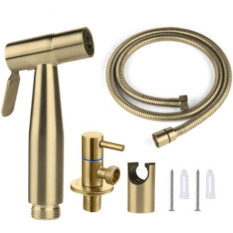 SERBIA Douchette WC Vaporisateur Bidet Pulvérisat 150 cm,couleur or (1/5)