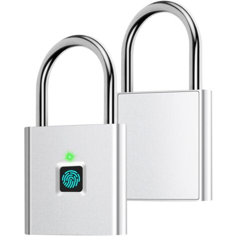 Argent - Cadenas à empreinte digitale, verrouillage APP Bluetooth, cadenas intelligent, serrure biométrique sans clé pour sac à dos, vélo, casier d'école, casier de salle de sport. (1/5)