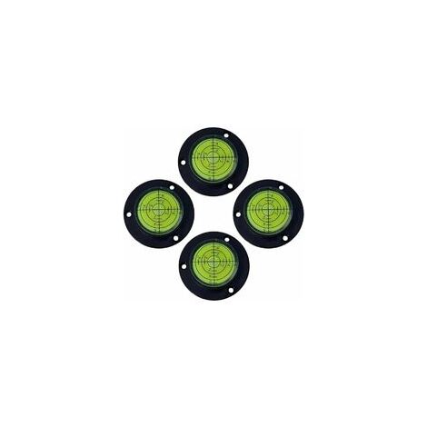Lot de 4 niveaux à bulle horizontaux universels de 50 mm - Pour instrument à bille horizontale - Trou de positionnement à travers (50 x 9mm) (1/4)