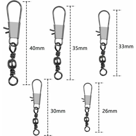100pcs Émerillons De Pêche - Roulement à Billes, Taille 7# à 14#, Pour Lignes Et Leurres