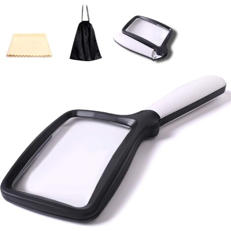 Loupe de Lecture Pliable avec lumière 5 LED grossissement 3 x avec 2 Modes de Gradation idéal pour Lire de Petites Impressions, Livres, Faible Vision, Lire Facilement la Nuit (1/5)