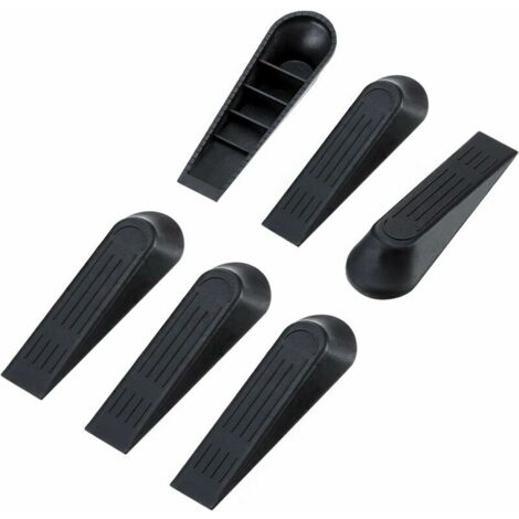 Porte Cales Butée de Porte Door Stoppers, 6 Pièces, Noir (1/5)