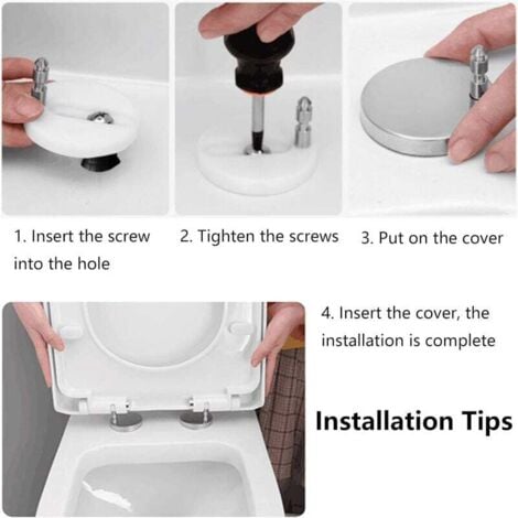 Fixation Univers Siège Toilette Charnières De Fixation Caoutchouc Cheville Couvercle Toilette Abattant WC Vis Fixe Charnières Siège Toilette Boulons d'Écrous Couvercle Pièces Réparation Toilette