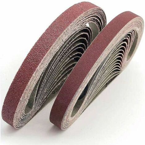 Bande abrasive 13x457 mm.5 sortes de gravier mixte (6X(40/80/120/180/320).Ensemble de Bandes Abrasives,pour Black & Decker Powerfeileponceuses à bande(30 pièces) (1/5)