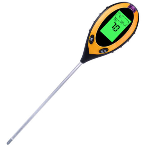 Testeur d'humidité de Sol 4 en 1, kit de Test numérique du Sol, pH, température, , humidité, acidité avec écran LCD rétroéclairé pour Jardin, pelouse, Agriculture, Plantes d'intérieur (1 pièce) (1/5)