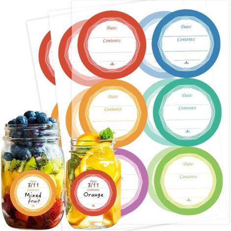 44 cm (60 pièces) Étiquettes colorées de congélateur de, étiquettes amovibles pour aliments surgelés, autocollants de congélateur, étiquettes en papier faciles à décoller (1/5)